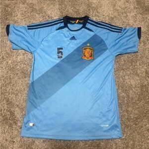 Adidas Spain Soccer Jersey 2012-2014 Climacool Light Blue Size XL